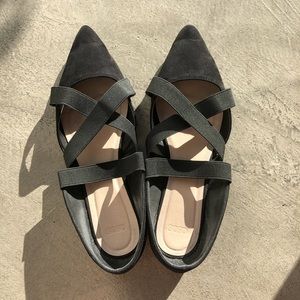 Black Flats With Straps